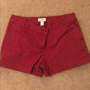 Loft - Trendy Red w white polkadot shorts